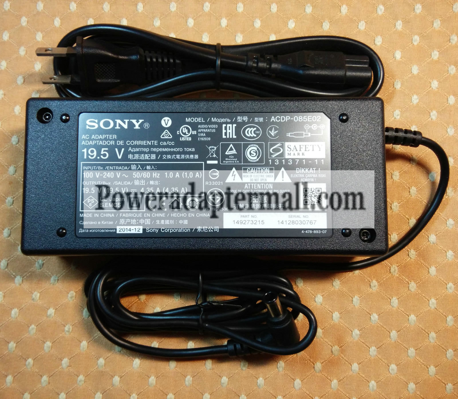 Original 85W Sony ACDP-085N01 149273411 19.5V 4.35A AC Adapter Original 85W Sony ACDP-085N01 149273411 19.5V 4.35A AC Adapter